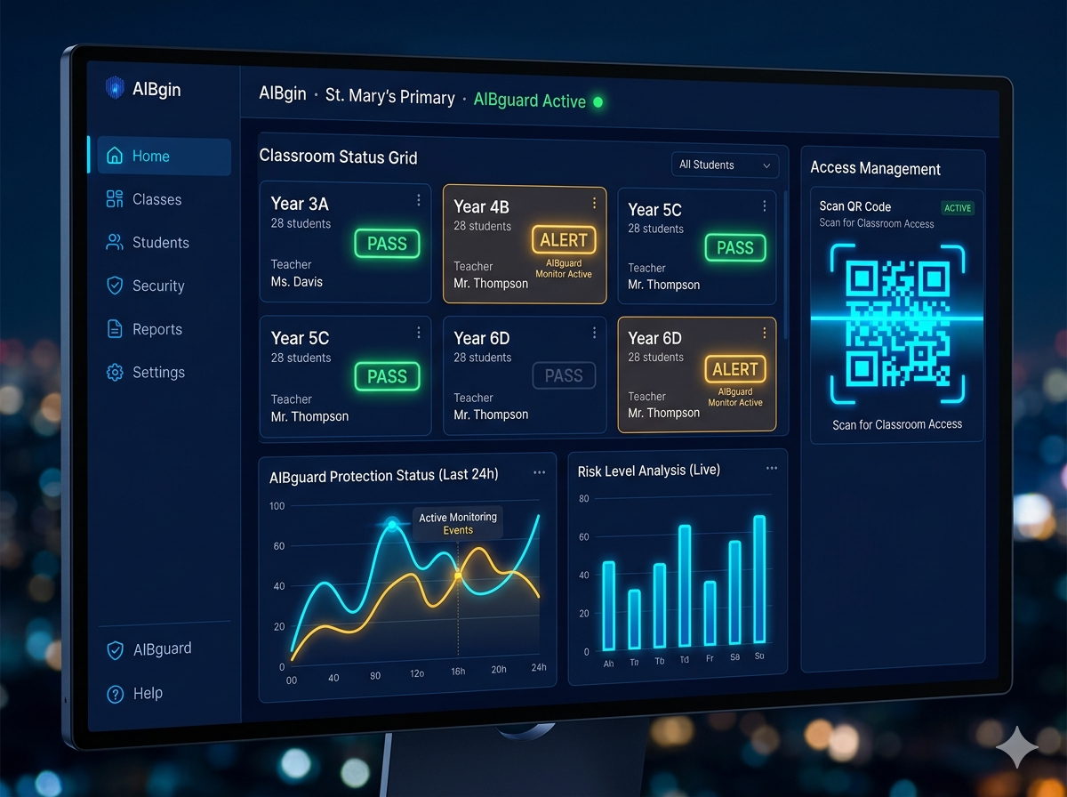 AIBguardian real-time AI safety middleware — PASS ALERT CRITICAL audit pipeline for child protection