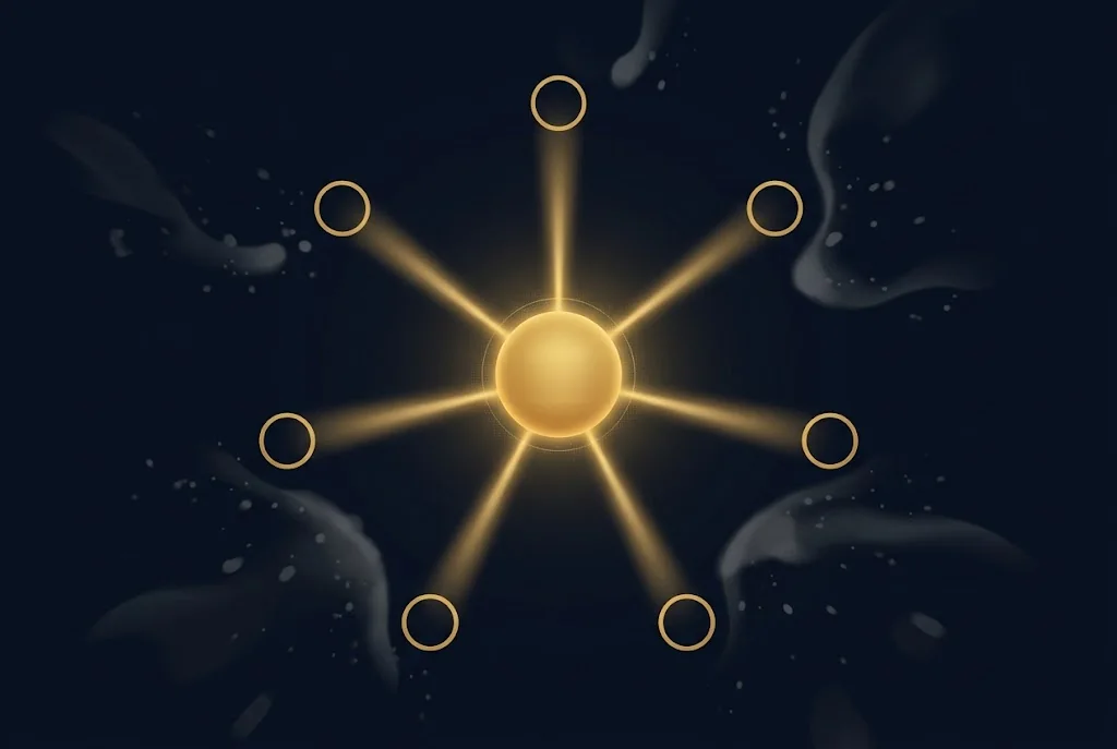 An AIB core with seven boundaries of light